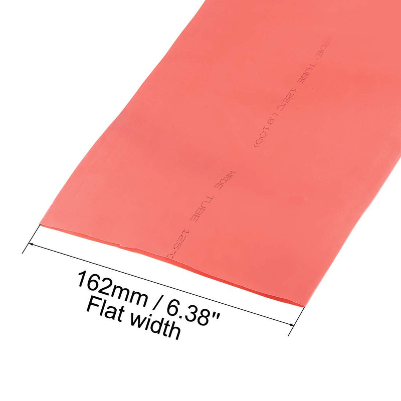 uxcell Heat Shrink Tubing, 4"(100mm) Dia 162mm Flat Width 2:1 Ratio Shrinkable Tube Cable Sleeve 1m - Red