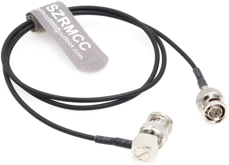SZRMCC Blackmagic HyperDeck Shuttle Camera Monitor Radio HD SDI 3G Flexible Soft Video Coaxial RF Cable RG174 75ohm BNC Male to Right Angle Male (1m) 1m