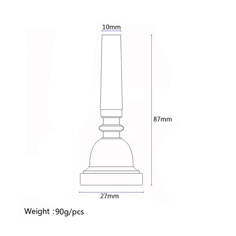 Alnicov Trumpet Mouthpiece 7C Instruments Mouthpiece Made of Brass Gold Plate Compatible for Beginners and Professional Players