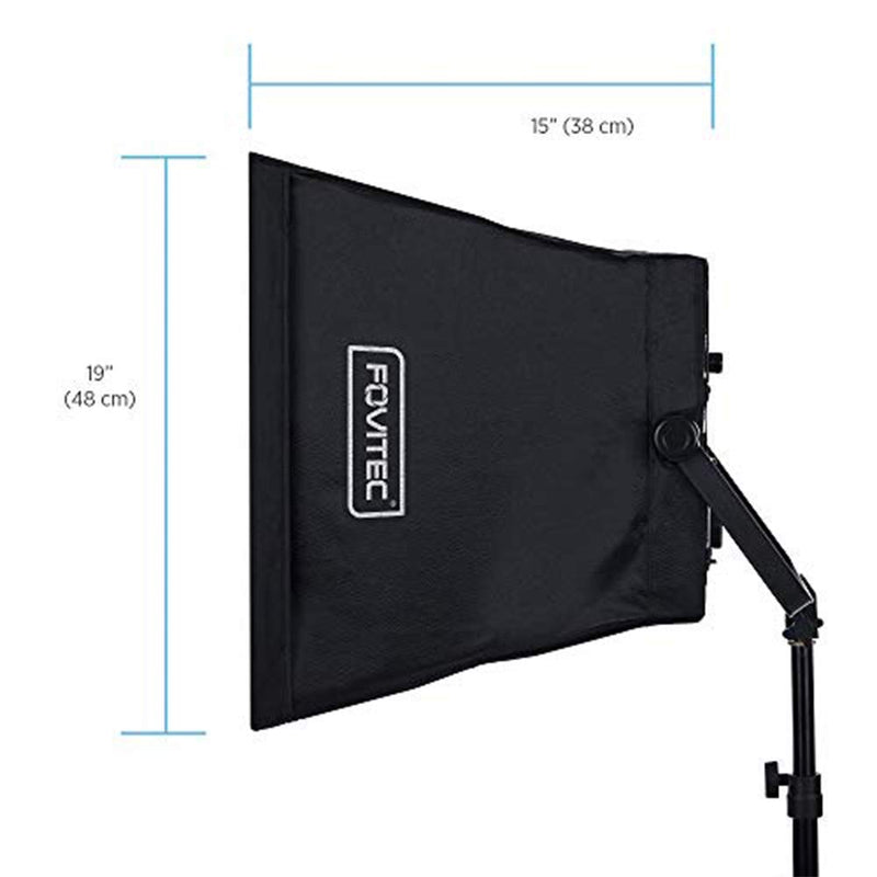 Fovitec 19" Square Softbox for 600 LED Panels, Foldable with Removable Front Diffuser and Included Carrying Case for Photo Studio Portrait Photography and Live Streaming Video