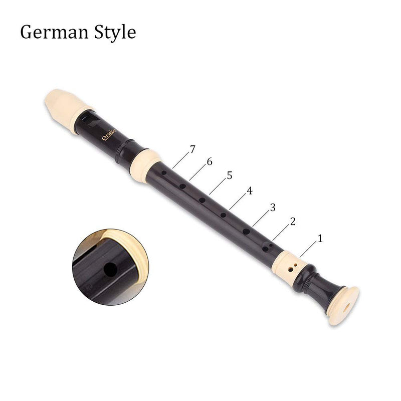 8-hole Clarinet, Musical Recorder Instrument 8 Hole Soprano Recorder with Cleaning Stick Storage Bag Cleaning Cloth for Musical Instrument Gift British/Germany Style (German Style) German Style