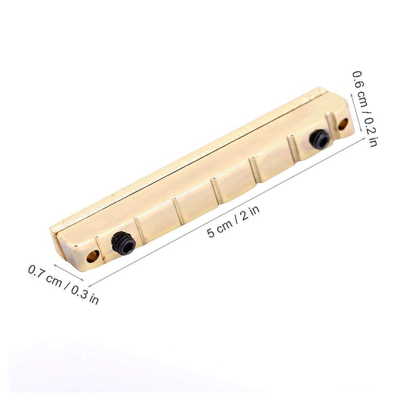 Dilwe 7 Strings Guitar Bridge Nut, Adjustable Brass Bridge Nut for 7 String Multiscale Electric Guitars Replacement Accessory (Golden)