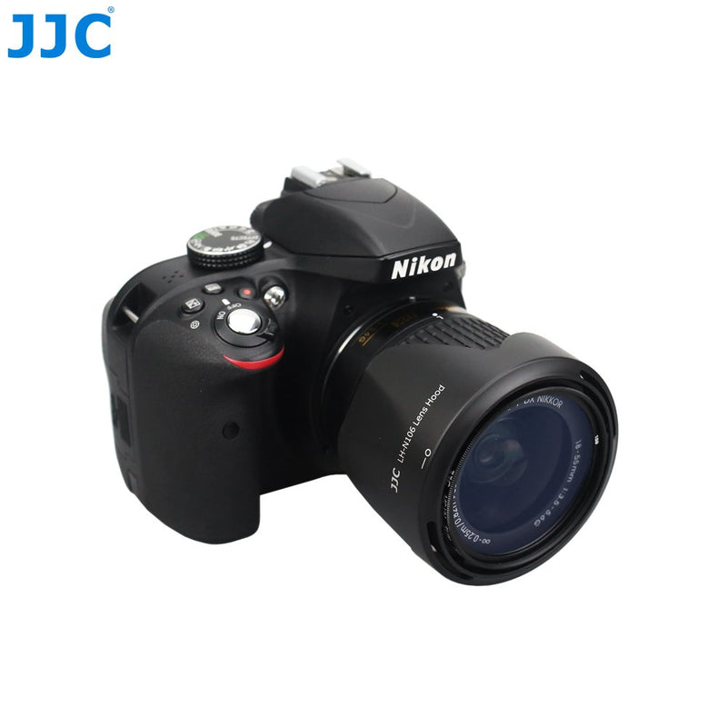 JJC Dedicated Bayonet Reversible Lens Hood Shade for Nikon AF-P DX Nikkor 18-55mm F3.5-5.6G VR & AF-P DX Nikkor 18-55mm F3.5-5.6G Lens on Nikon D3500 D3400 D5600 Camera Replace Nikon HB-N106 Lens Hood