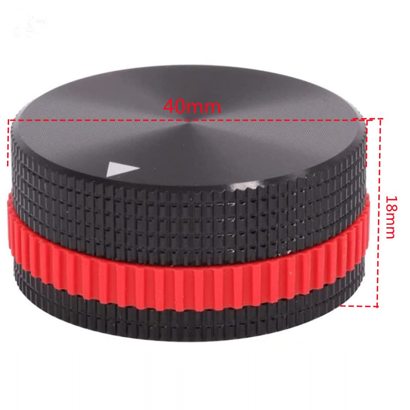 Szliyands 40 x 18mm Aluminum Alloy Potentiometer Control Knob Volume Audio Electric Guitar Bass Screw Type, for 6mm Diameter Shaft (Red) Red