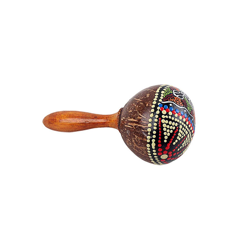 Alnicov Coconut Shell Sand Hammer Hand Rattle Percussion Musical Instrument Gift