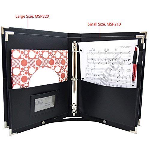 MSP Sheet Music Holder | 9.5" x 12" - 3 Rings Choir Folder with Hand Strap - 2020 Upgraded Version (MSP-210) 3 Ring Binder