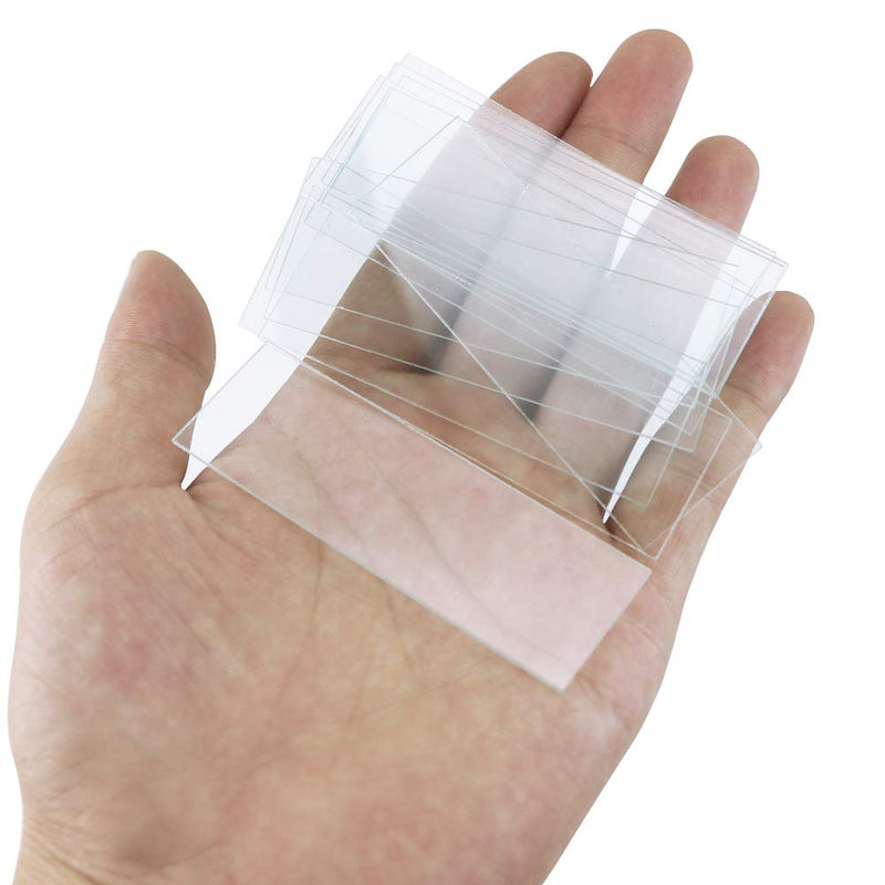 Twdrer 100PCS Clear Transparent Blank Microscope Slides and 100PCS Square Coverslips Cover Glass (22mm x 22mm)