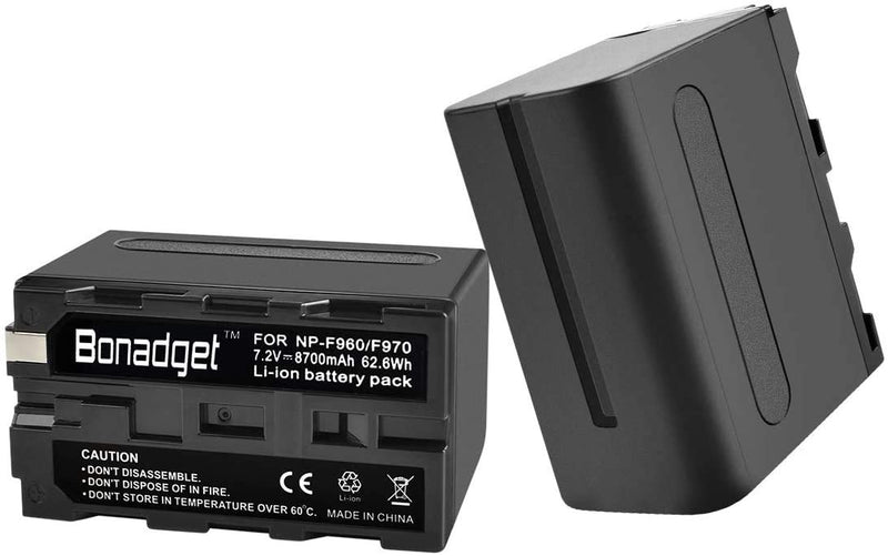 Bonadget 8700mAh NP-F960 NP F975 NP F950 Battery Pack Compatiable with Sony DCR-VX2100, DSR-PD150, DSR-PD170, FDR-AX1, HDR-AX2000, HDR-FX1, HDR-FX7, HDR-FX1000, HVL-LBPB, HVR-HD1000U, HVR-V1U, HVR-Z1P