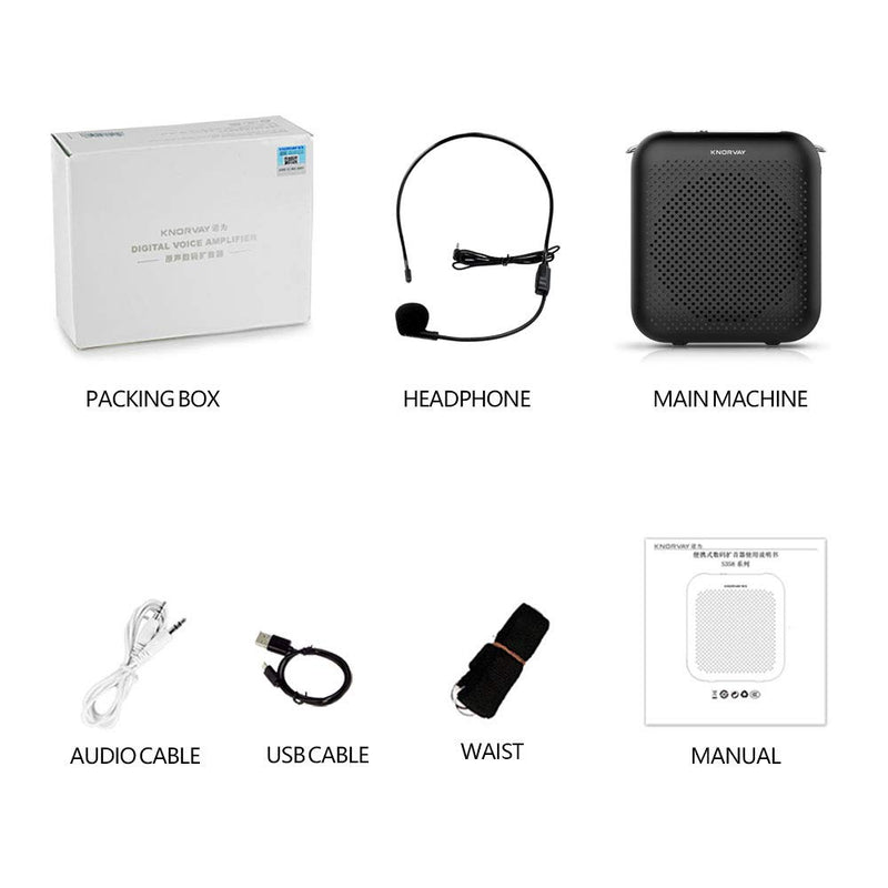 [AUSTRALIA] - NORWII S358 Portable 2000mAH Rechargeable Voice Amplifier with Wired Microphone Headset & Waistband, Personal Microphone and Speaker for Teachers Tour Guides ect (Black) 