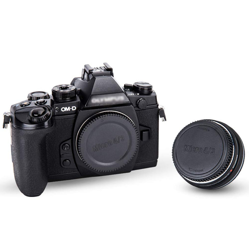 Rear Lens Cap & Body Cap Cover JJC for Olympus M4/3 Mount E-M10 Mark III E-M5 Mark II E-M1 Mark II E-PL9 E-PL8 E-PL7 E-P5 Pen-F Panasonic DMC-G7 DMC-G8 DMC-GH5 DMC-GX85 DMC-G85 DMC-GF9,etc-3 Pack 3 Pack