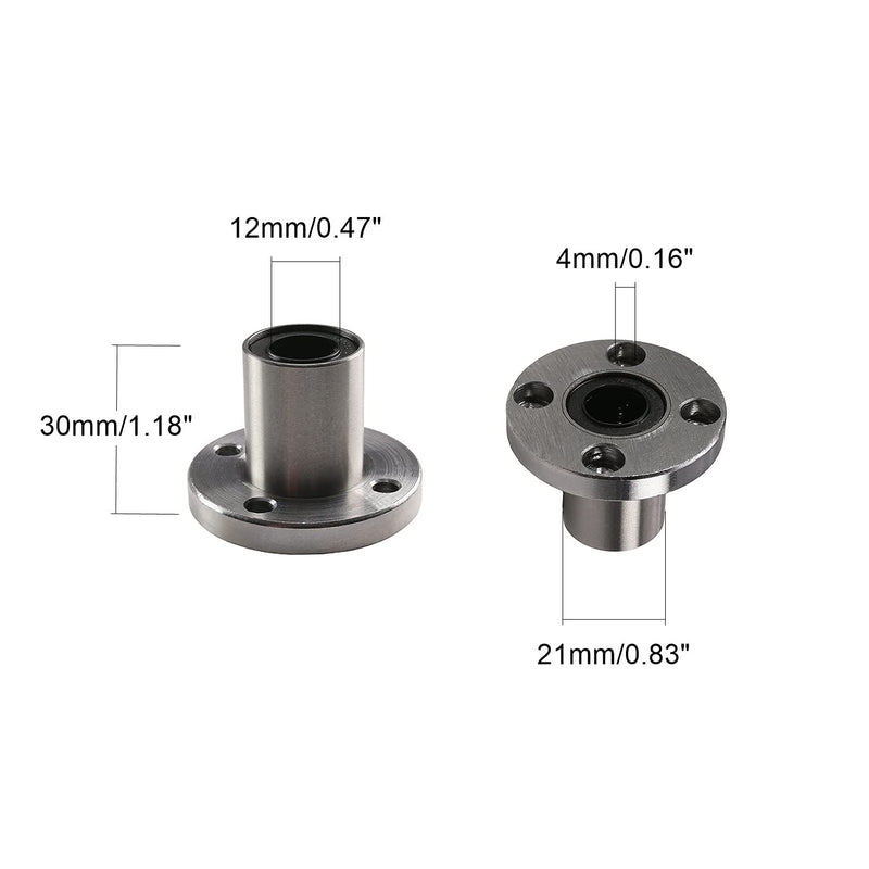 Othmro LMF12UU Linear Ball Bearings Inner Diameter 12mm 2 Pcs LMF12UU 2pcs 12*21*30mm