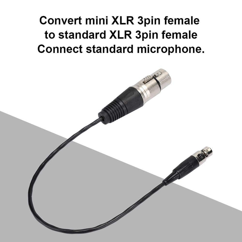 Mini XLR Plug, 3pin Female to XLR 3pin Female Audio Cable Connector, 30cm, for Cameras SLRs Standard Microphone Connection