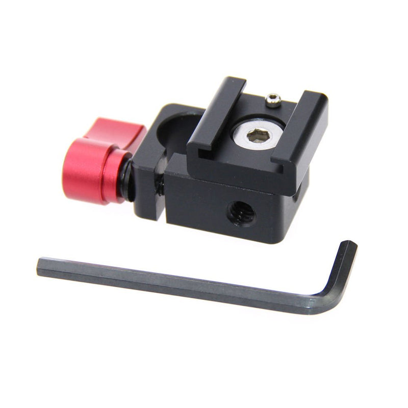 CAMVATE 15mm Single Rod Clamp Articulating Cold Shoe Adapter for DSLR Rig Monitor Video Light