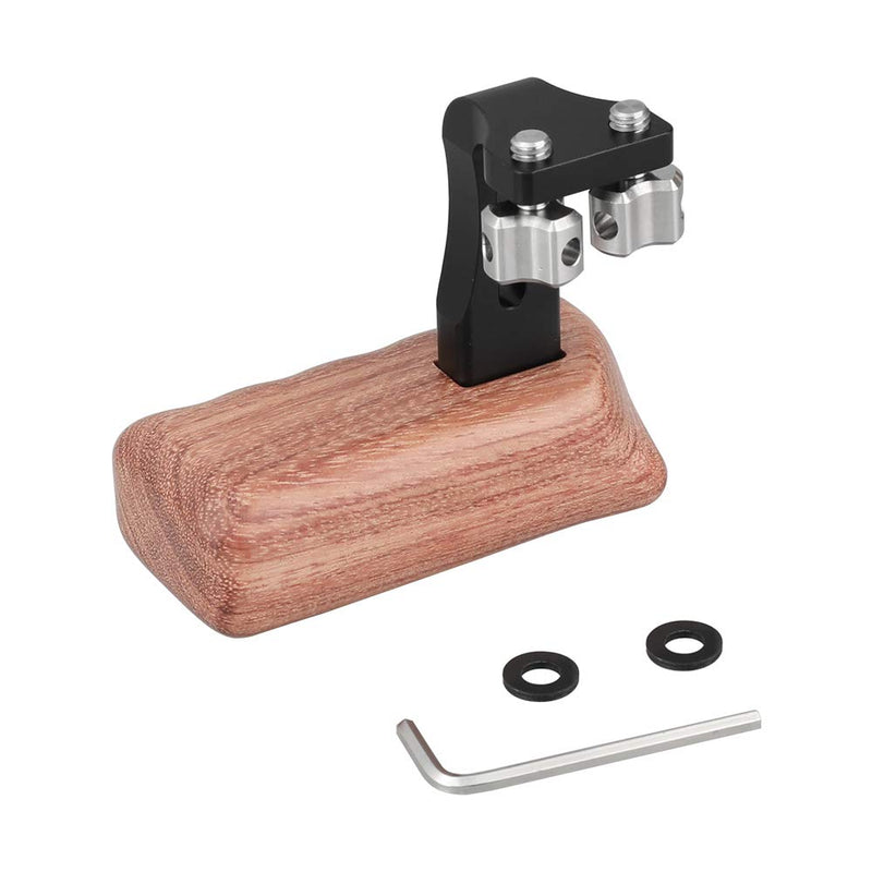 CAMVATE Wooden Hand Grip with 1/4"-20 Thumbscrew Knob for DSLR Camera Cage Rig (Right Hand)