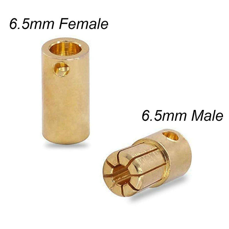 Youme 20 Pairs 6.5mm Gold Banana Bullet Connector Plug for RC Lipo Battery