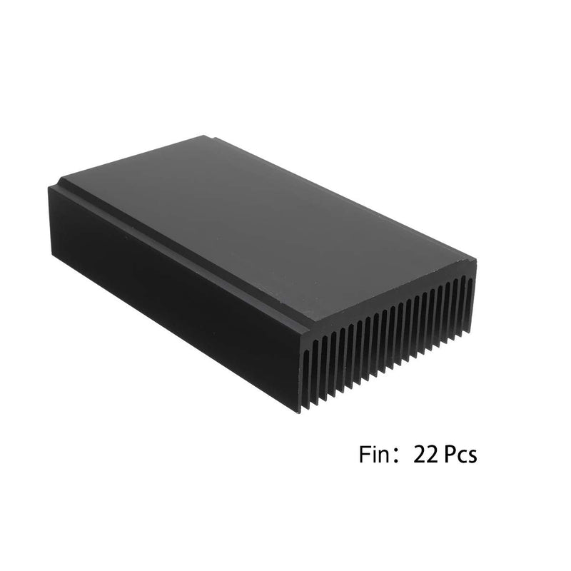 Aluminum Large Heatsink 4.72'' x 2.72'' x 1.06'' inch /120 x 69 x 27 mm Heat Sink Cooling Black Oxide Radiator 22 Fin for Computer LED Power