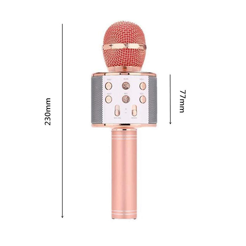 [AUSTRALIA] - GOCTOS Karaoke Bluetooth Wireless Microphone 3 in 1 Portable Handheld Mic Speaker Machine for Company Meeting Family Kids Party - Compatible iPhone, Android, iPad, PC and All Smartphones (Rose Gold) 