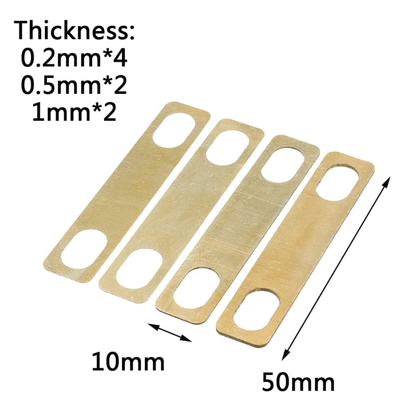 [AUSTRALIA] - 8 Pcs Brass Neck Metal Shims Chrome Neck Plate Guitars Adjust Gasket Accessories for Electric Guitar Bass 