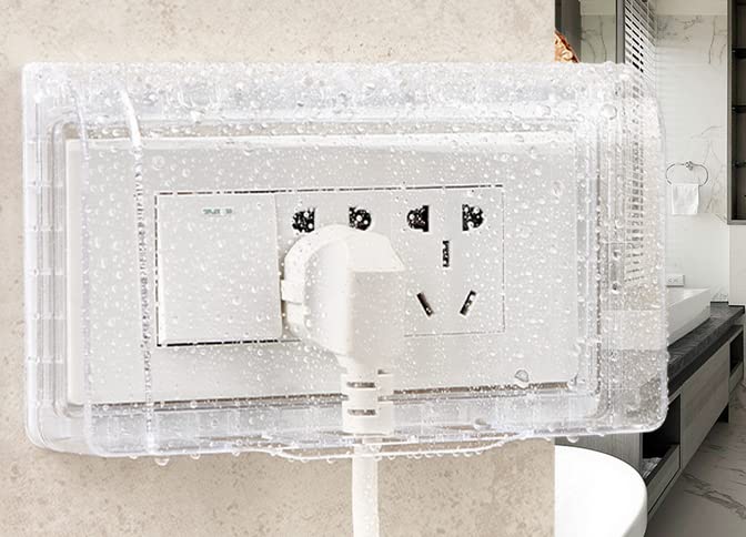 [AUSTRALIA] - Fielect 2Pcs Weatherproof in Use Outlet Cover Plug Receptacle Protector for Retrofit Siding Construction Transparent 118 Type 135x95x41mm 