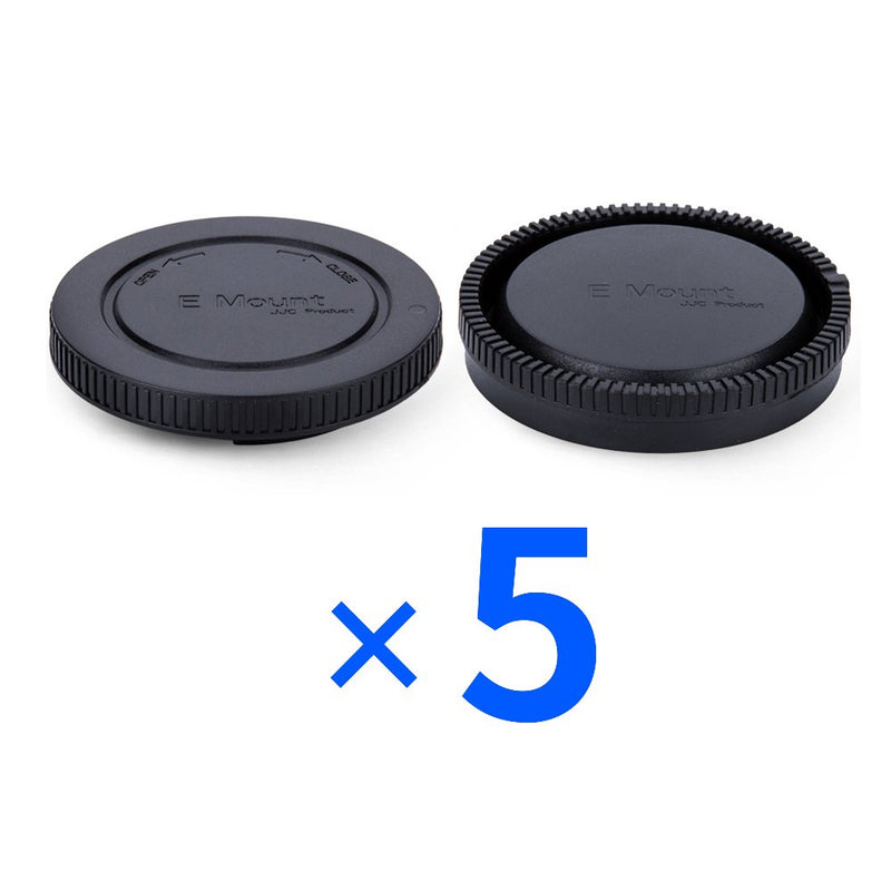 Rear Lens Cap & Body Cap JJC Rear Lens Cover Body Cover for Sony E Mount A6600 A6500 A6400 A6300 A6100 A6000 A5100 A5000 A9 A7 III II A7R III II A7s II A7S NEX-5 NEX-6 Replace Sony ALC-B1EM -5Pack 5 Pack