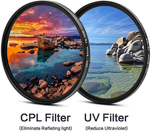77mm Lens Filter Accessories Kit:UV CPL Adjustable ND Filter(ND2-ND400),Macro Close up Filter Set(+1,+2,+4,+10),Lens Hood,3 in 1 Grey Card for Canon Nikon Sony Pentax Olympus Fuji DSRL Camera 77mm