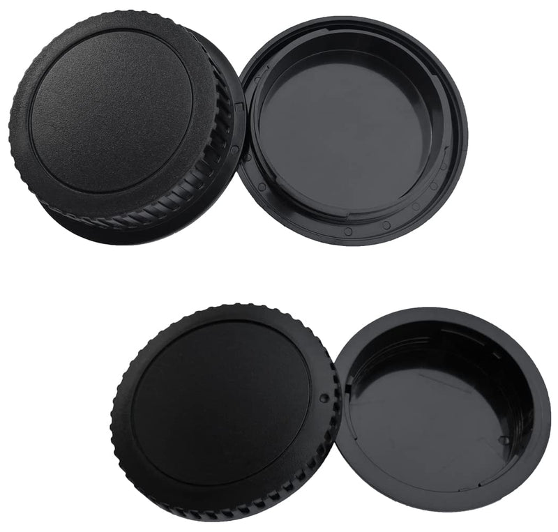 Camera Body Cap and Rear Lens Cover Compatible with Canon EOS EF EF-S Mount Camera T7 T6 90D 80D 77D 70D 60D 5Ds 1DX 5D 7D / 6D Mark II III 200D Rebel SL3 SL2 T6i T7i T6S T4i T5i T5 T3[2 Sets]