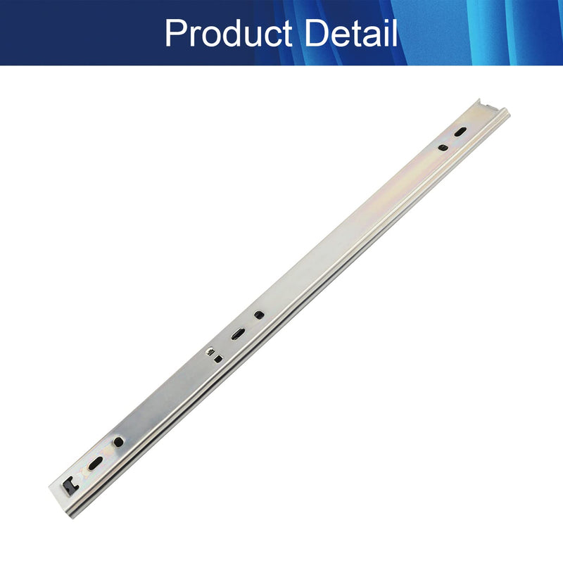 Juvielich Metal 2 Fold Ball Drawer Slides Track Rail for Furniture Drawers Cold Rolled Steel Ball Bearing Side Mount Drawer Slides Silver Tone 14" Length 1.06" Wide 1Pair