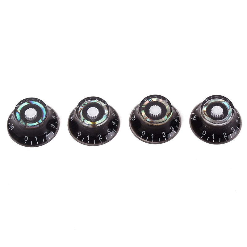 Alnicov Guitar Contral Knobs,Black Electric Guitar Speed Knobs Tone Volume Control Knobs Abalone Blue Green 4 Pack