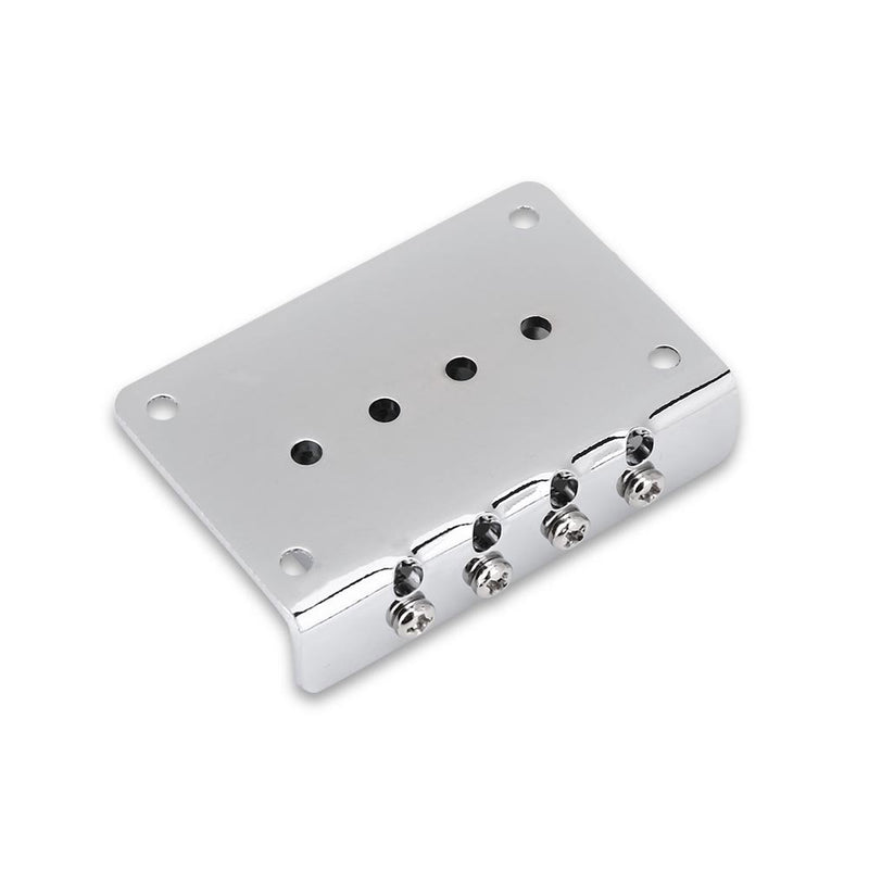 4-string Guitar Bridge, Durable Guitar Bridge Replacement Parts for Cigarbox Electric Guitars Bass Ukulele Silver
