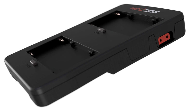 HEDBOX HBP-NPF - V-Mount Battery Adapter Converter Plate uses 2x NP-F type batteries to make 14V V-Lock Battery