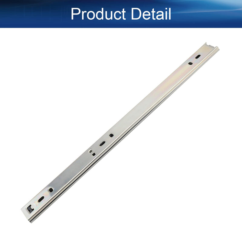 Yinpecly 1Pair Metal Ball Bearing Side Mount Drawer Slides for Furniture Drawers, Cold Rolled Steel 2 Fold Ball Slide Drawer Ball Bearing Slide Track Rail, 2 Sections 14" Length 1.06" Wide Silver 14 inch Length