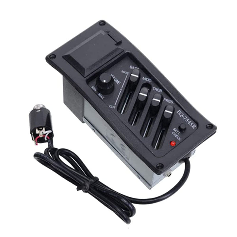 [AUSTRALIA] - Jiayouy Guitar Pickup 4 Band EQ-7545R Preamp Amplifier Equalizer Tuner Piezo Pickup for Acoustic Guitars 
