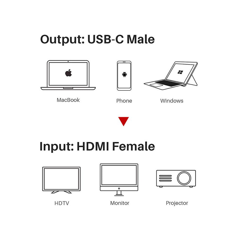 BORSVAEN USB C to HDMI 4K Cable Adapter ,Thunderbolt 3 Compatible Compatible with MacBook Pro 2019, MacBook Air iPad Pro 2019, Surface Book 2, Samsung S10, and More - 6.6FT USB C to HDMI Male