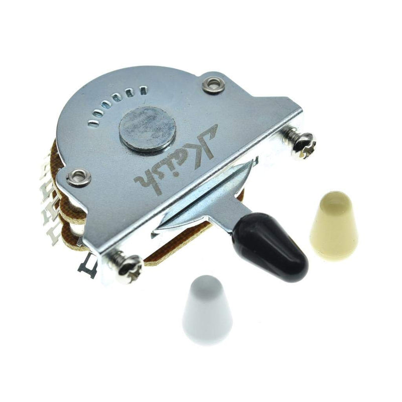 KAISH Guitar 5-way Super Switch Pickup Selector Super 4-Pole Double Wafer for Strat/Tele Guitars with Black/Ivory/White Tip