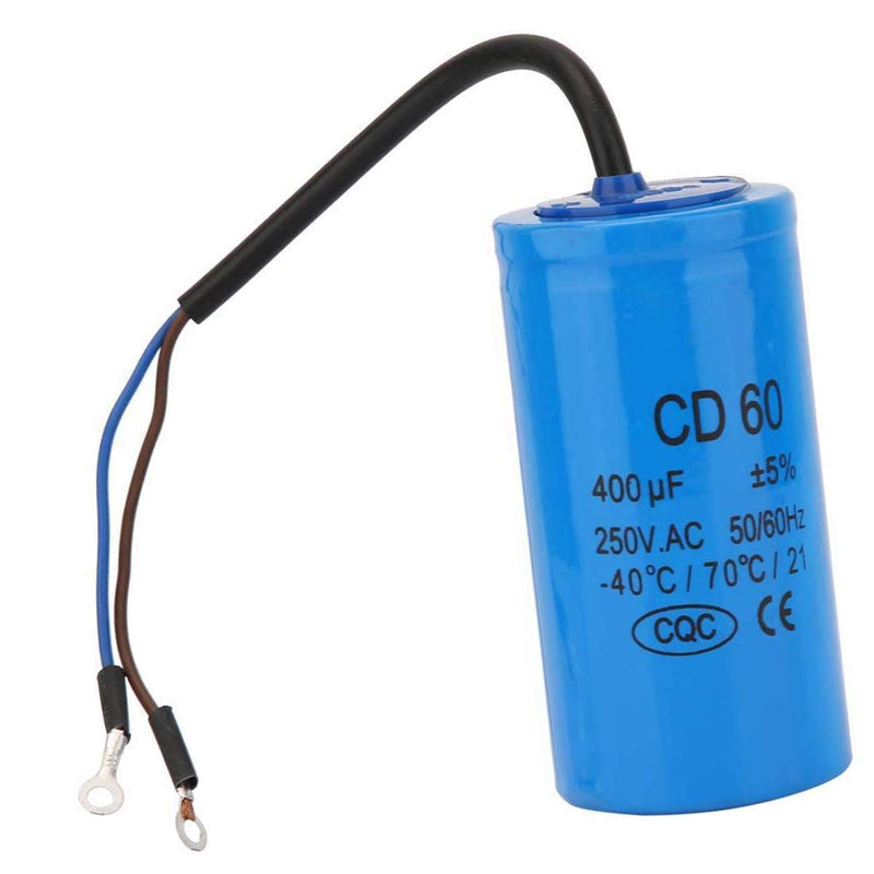 CD60 400uF Motor Start Capacitors with Wire Lead 250V AC 50/60Hz Run Motor Capacitor