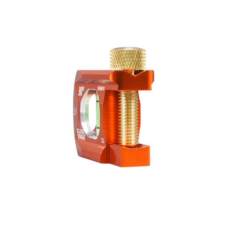 Klein Tools 935AB1V Level, Offset Conduit Bending Level, 1 Vial, ACCU-BEND Precise 90-Degree Bends High-visibility orange body is easy to see on conduit and at the jobsite
