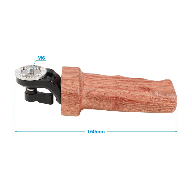 CAMVATE Wooden Grip with Rosette M6 Thread Connection for DLSR Camera Shoulder Mount Rig(Left Hand)