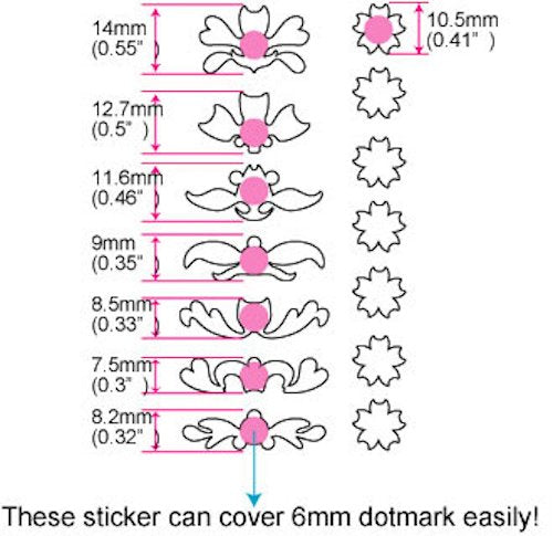 Inlaysticker Fret Markers for Guitars & Bass - Deluxe no.3,F-002DX-WT