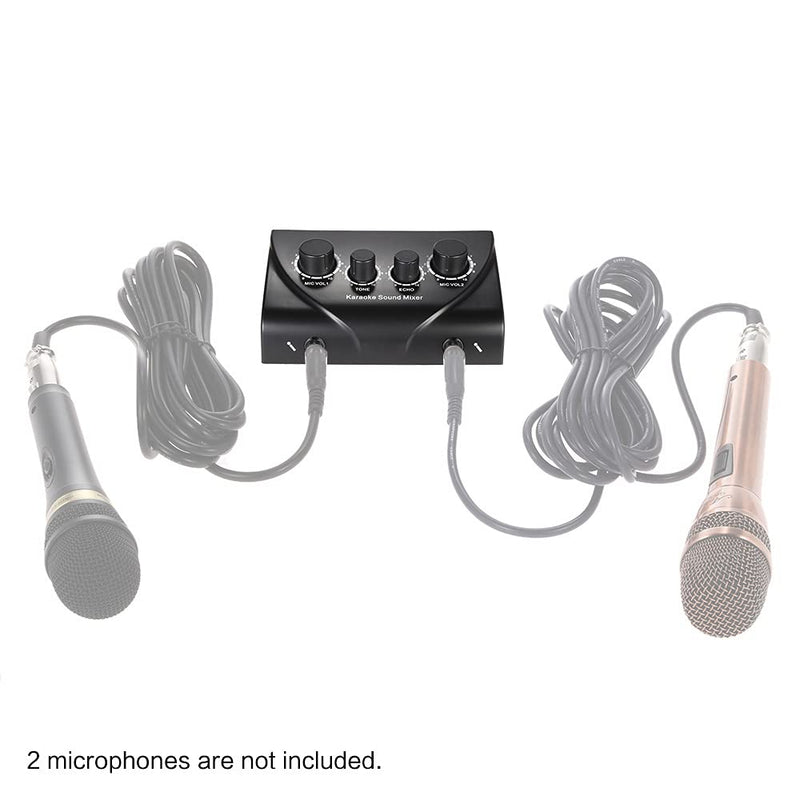 Btuty Karaoke Sound Mixer Dual Mic Inputs With Cable N-1 Black Color