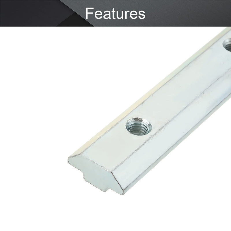 MroMax 40 Series Linear Connector 7.09" x 0.79" x 0.39" (L x W x T) Carbon Steel Galvanized Silver Straight Piece Connection Part 2PCS