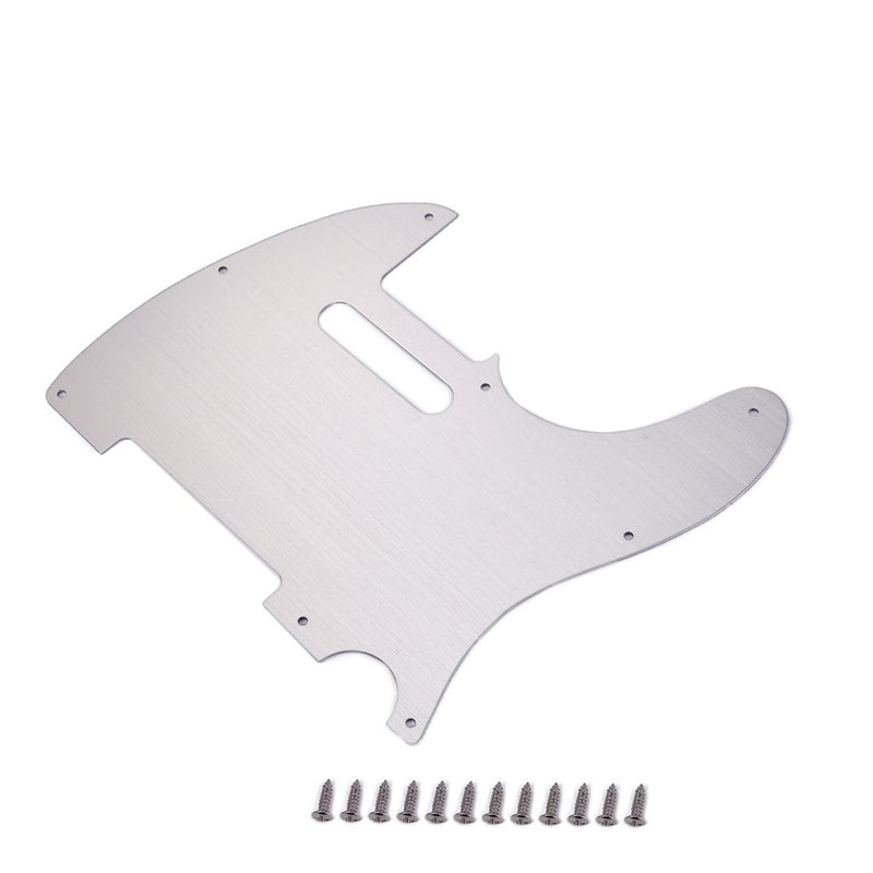 Alnicov Guitar Pickguard,8 Hole Tele Metal Guitar Pickguard Aluminum Scrach Plate for Telecaster Tele TL Style Guitar Silver