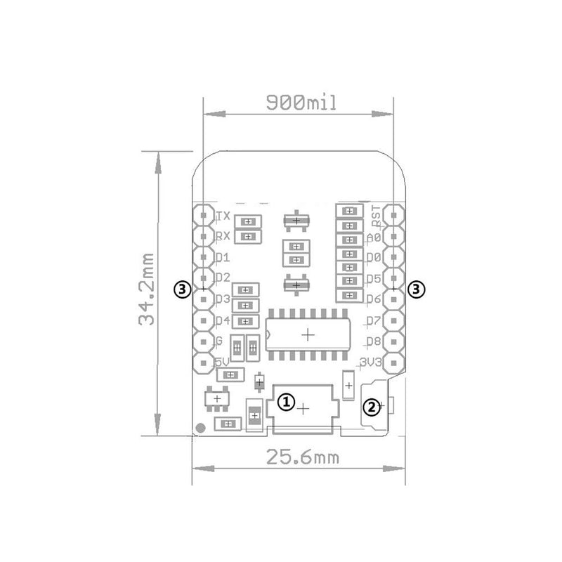 Aokin for ESP8266 ESP-12F D1 Mini NodeMcu Lua 4MByte WLAN WiFi Internet Development Board for Arduino, Compatible with WeMos D1 Mini, 5 Pcs
