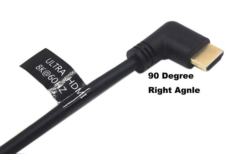 Kework 2 Feet Ultra HD HDMI 8K Cable, 90 Degree Right Angle HDMI 2.1 Version Male to Female High Speed Shield Cable for Xbox TV PS4 PS5 Switch, Support 8K@60HZ 4K@120HZ (Right-FM) Right-FM