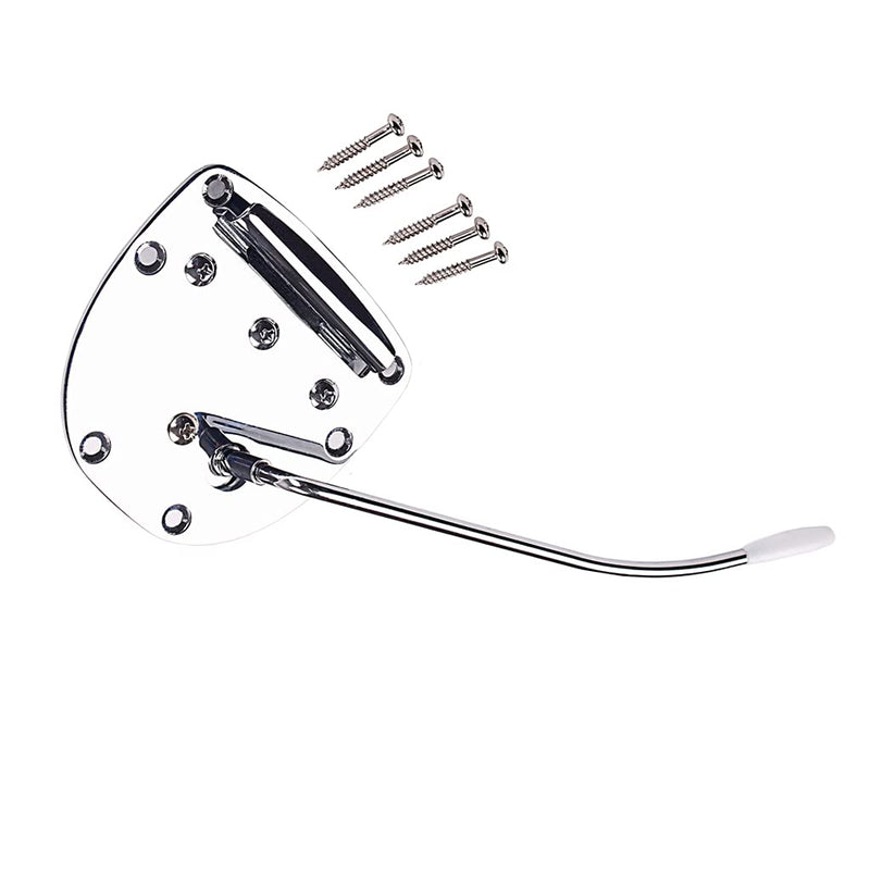 Alnicov Steel Guitar Bridge Tailpiece with Whammy Bar Screws for Mustang and Jazzmaster Guitar Repaclement,Left Hand