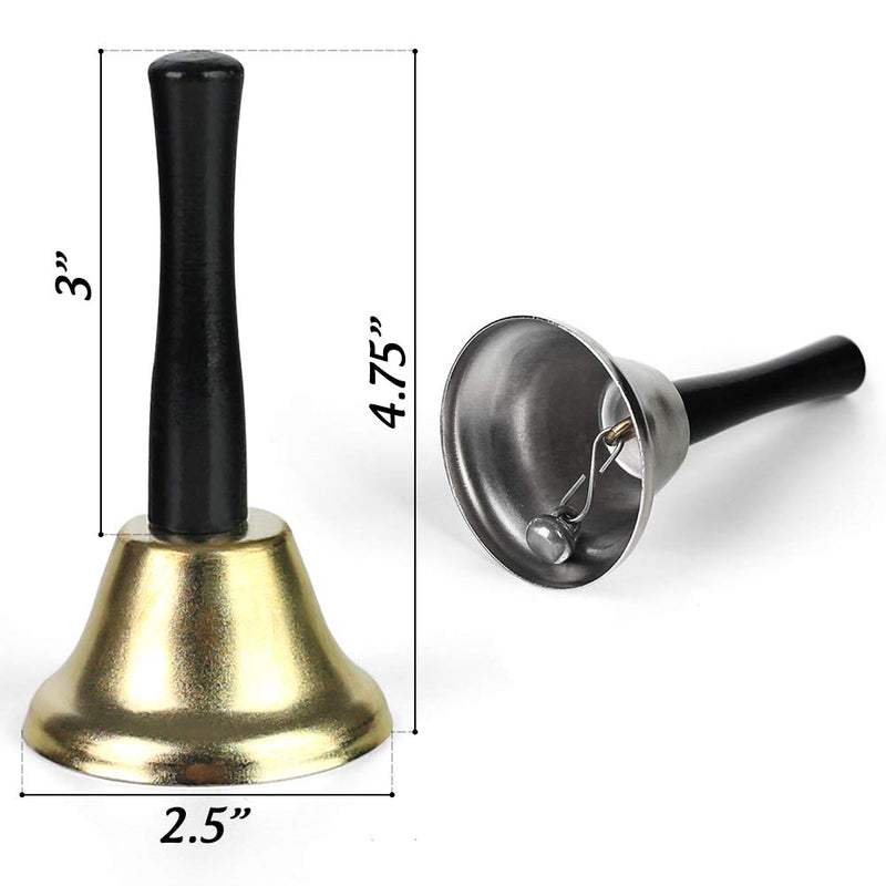 DomeStar Hand Bells, 2PCS Call Bell Handheld Bell Service Bell Wedding Bell Dinner Bell for Elderly Patients Sick Person