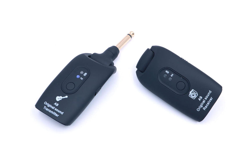 Alnicov Guitar Wireless System 2.4GHz Wireless Guitar Transmitter and Receiver for Electric Guitar Bass Violin A9 Black