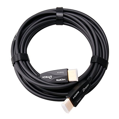 DTECH 25 Feet Fiber Optic HDMI Cable 4K 60Hz 18Gbps HDR 444 422 420 Sub-sampling High Speed in-Wall Rated (8 Meter, Black) 25ft