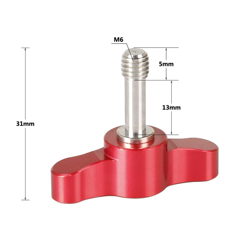 CAMVATE M6 ×18 Thumbscrew Assembly Knob Red(2 Pieces)