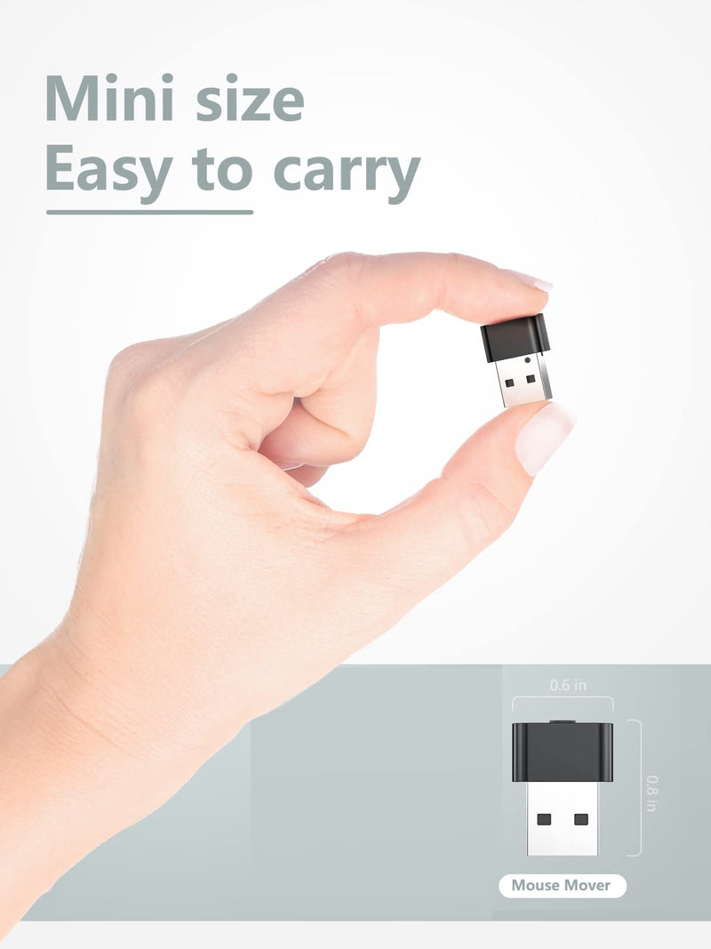 Geyes USB Mouse Jiggler, Undetectable Mouse Mover Device Has Two Swing Modes Jiggle and Multi-Track,Keeps for Computer/Laptop Awake, Driver-Free, Plug-Play，with Switch (Metal Black) 1 PCS