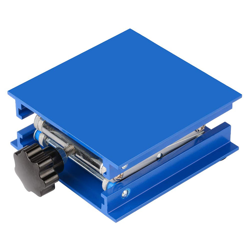stonylab 4x4 inch Lab Jack, 100x100 mm Anodized Aluminum Top Deck Laboratory Support Jack Platform Lab Lift Stand Table Scissor Jack with 5 KG Support Weight, 45 to 140 mm Vertical Lift Range 100 x 100 mm
